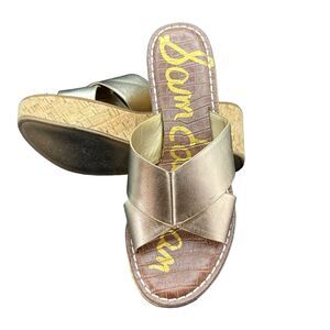 Sam Edelman Women’s Platform Leather Sandals Gold Size 9